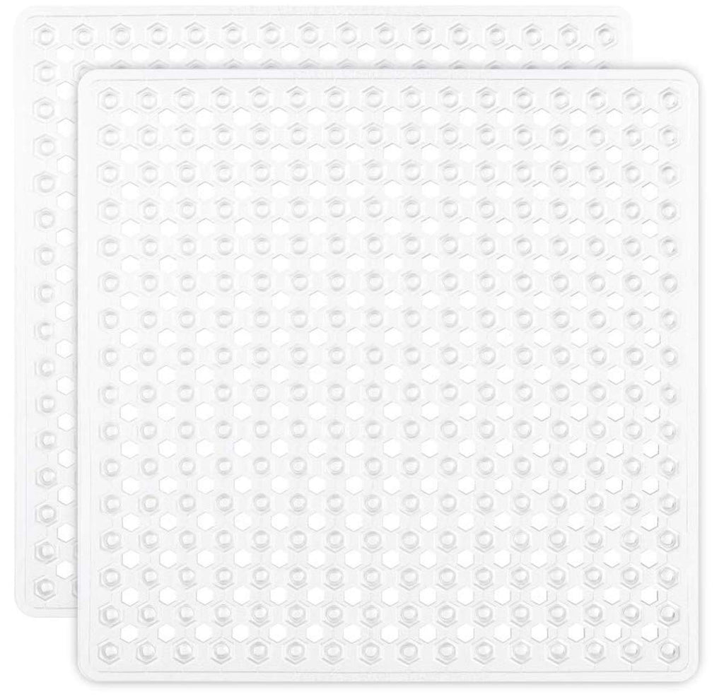 GORILLA GRIP Patented Bath Tub Shower Mat, Machine Washable Bathtub Floor Liner Mats, Suction Cups and Drain Holes to Keep Tubs Clean, Soft on Feet, Bathroom Essentials, 35x16 Inch, Clear