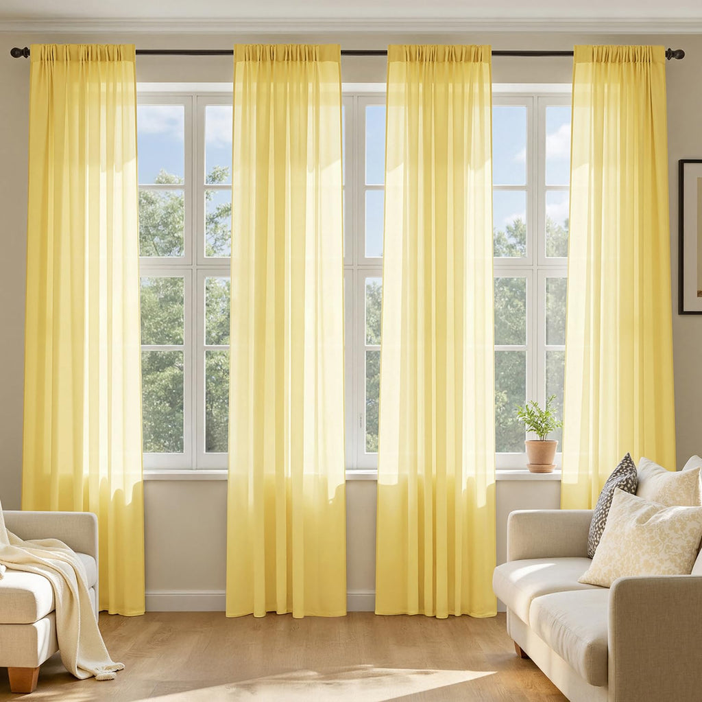 MIULEE White Sheer Curtains 84 Inches Long, 4 Panels Set, Light Filtering Rod Pocket Voile Drapes for Living Room and Bedroom, Airy Soft Fabric Window Treatments, 42 x 84 Inches