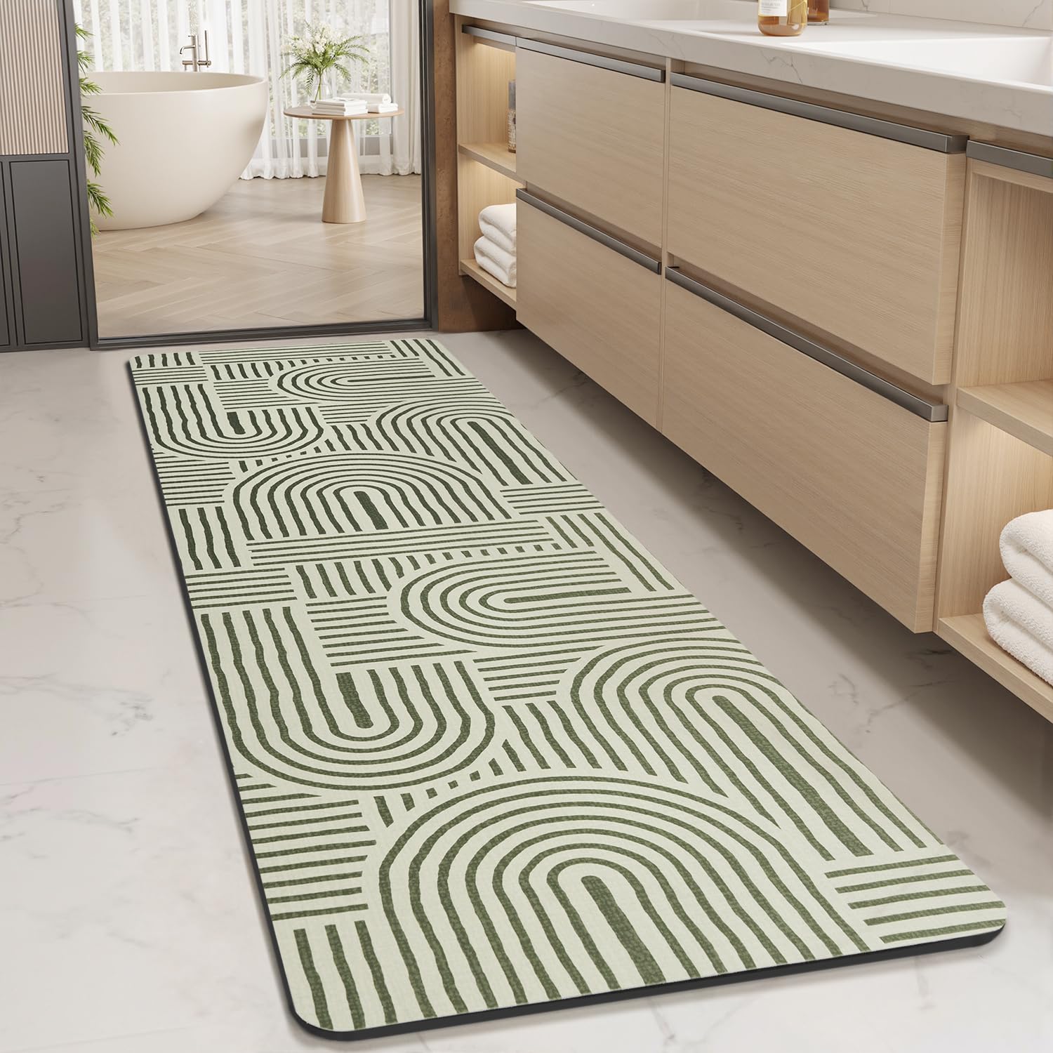 MontVoo -Bath Mat-Rubber Backing Non SlipThin Bathroom Rugs Fit Under Door- Quick Dry Absorbent Faux Suede Surface Grey Bathroom Floor Mats-Shower Rug for in Front of Bathtub Shower Gray 16x24