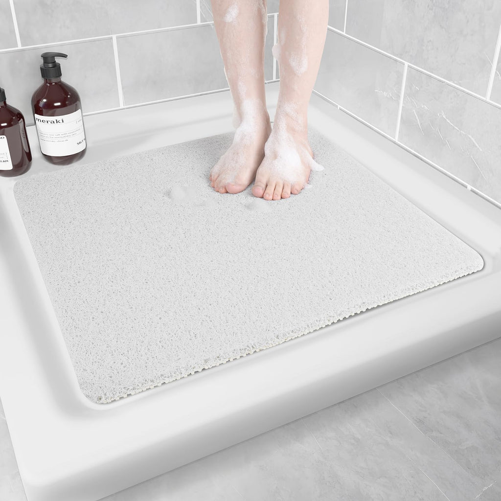 Hargiis Non Slip Bathtub Mat, Foot Scrubber Anti Slip Fast Drying Shower Mat for Tub, Floor,Bathroom, Home, Kitchen, Hotel, Beige, 24x16 Inches