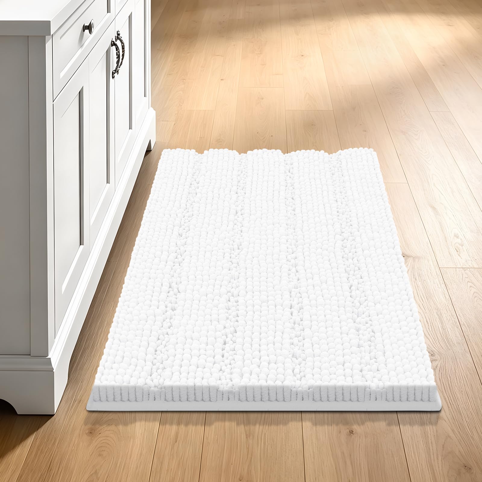 Bcoimo Bathroom Rugs 24x17, Bath Mats for Bathroom Non Slip with Rubber Backing,High Absorbent Microfiber Bath Rugs Quick Drying, Machine Washable, Durable Decor