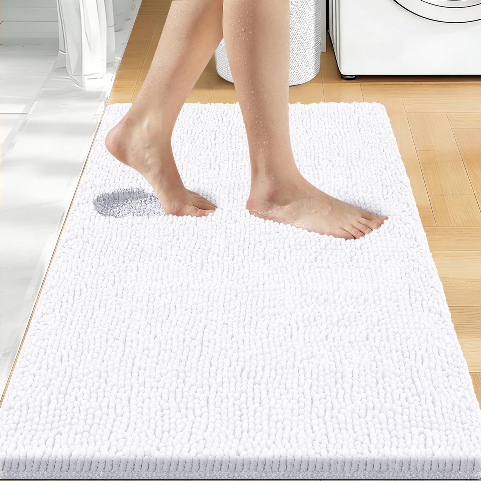 Bcoimo Bathroom Rugs 24x17, Bath Mats for Bathroom Non Slip with Rubber Backing,High Absorbent Microfiber Bath Rugs Quick Drying, Machine Washable, Durable Decor