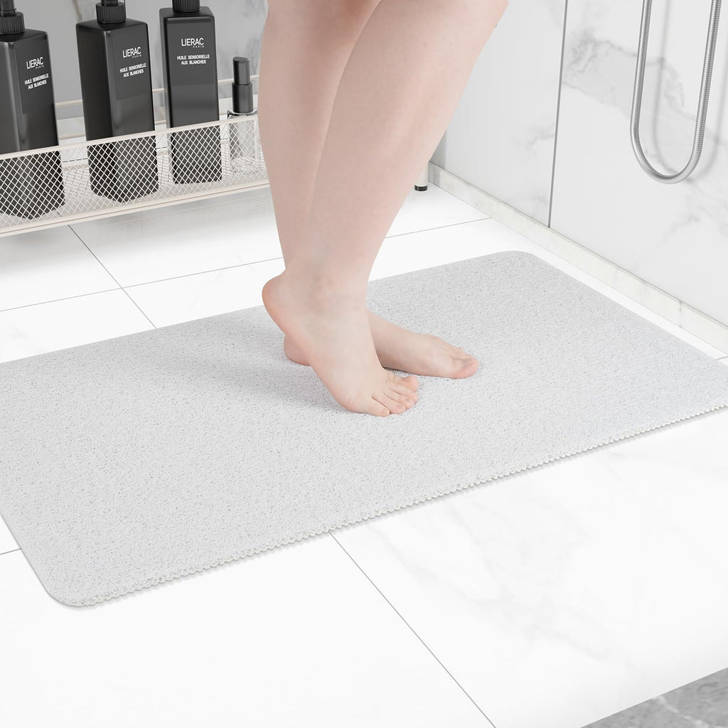 Hargiis Non Slip Bathtub Mat, Foot Scrubber Anti Slip Fast Drying Shower Mat for Tub, Floor,Bathroom, Home, Kitchen, Hotel, Beige, 24x16 Inches