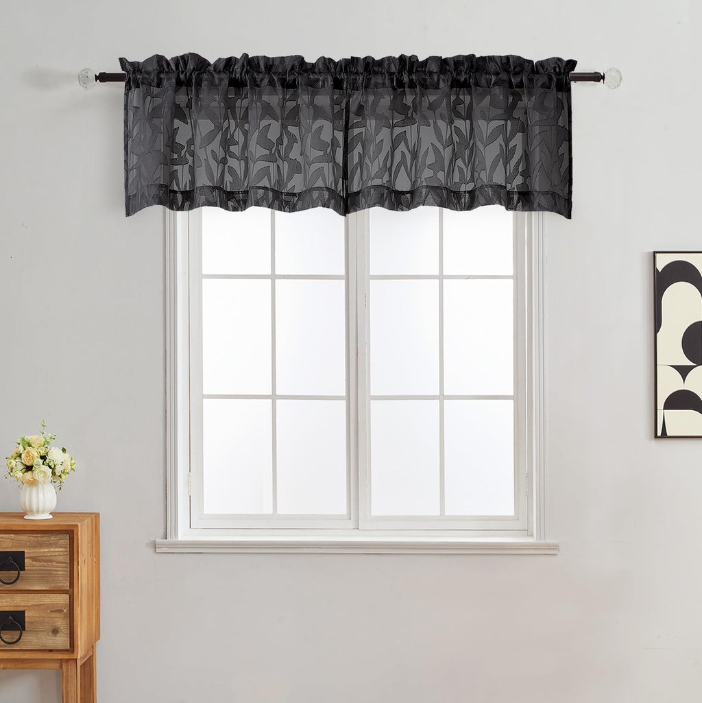 Gwine Sage Green Curtains 84 Inches Long 2 Panels Set, Light Filtering Soft Lightweight Sheer Curtains, Leaf Clip Jacquard Textured Curtain for Bedroom Living Room, 42Wx84L Inches, 2PCS