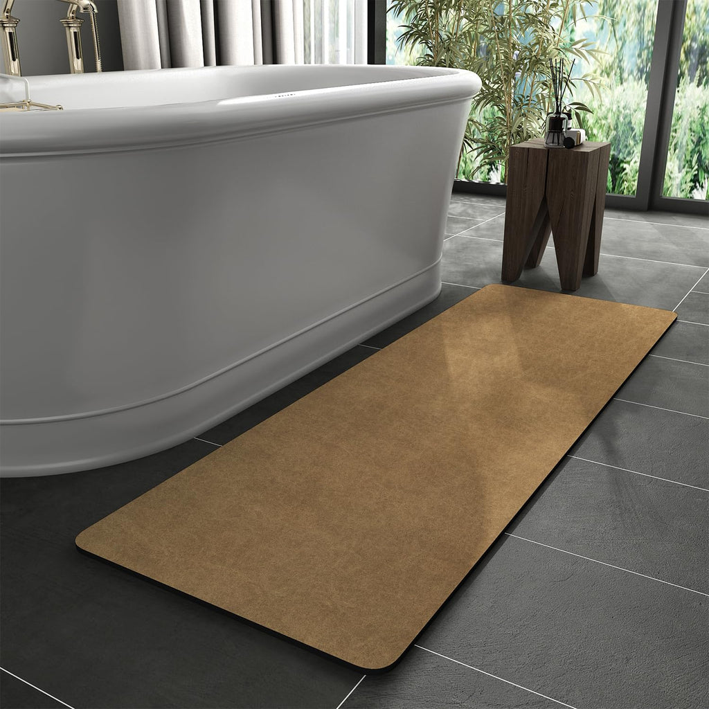 MontVoo -Bath Mat-Rubber Backing Non SlipThin Bathroom Rugs Fit Under Door- Quick Dry Absorbent Faux Suede Surface Grey Bathroom Floor Mats-Shower Rug for in Front of Bathtub Shower Gray 16x24