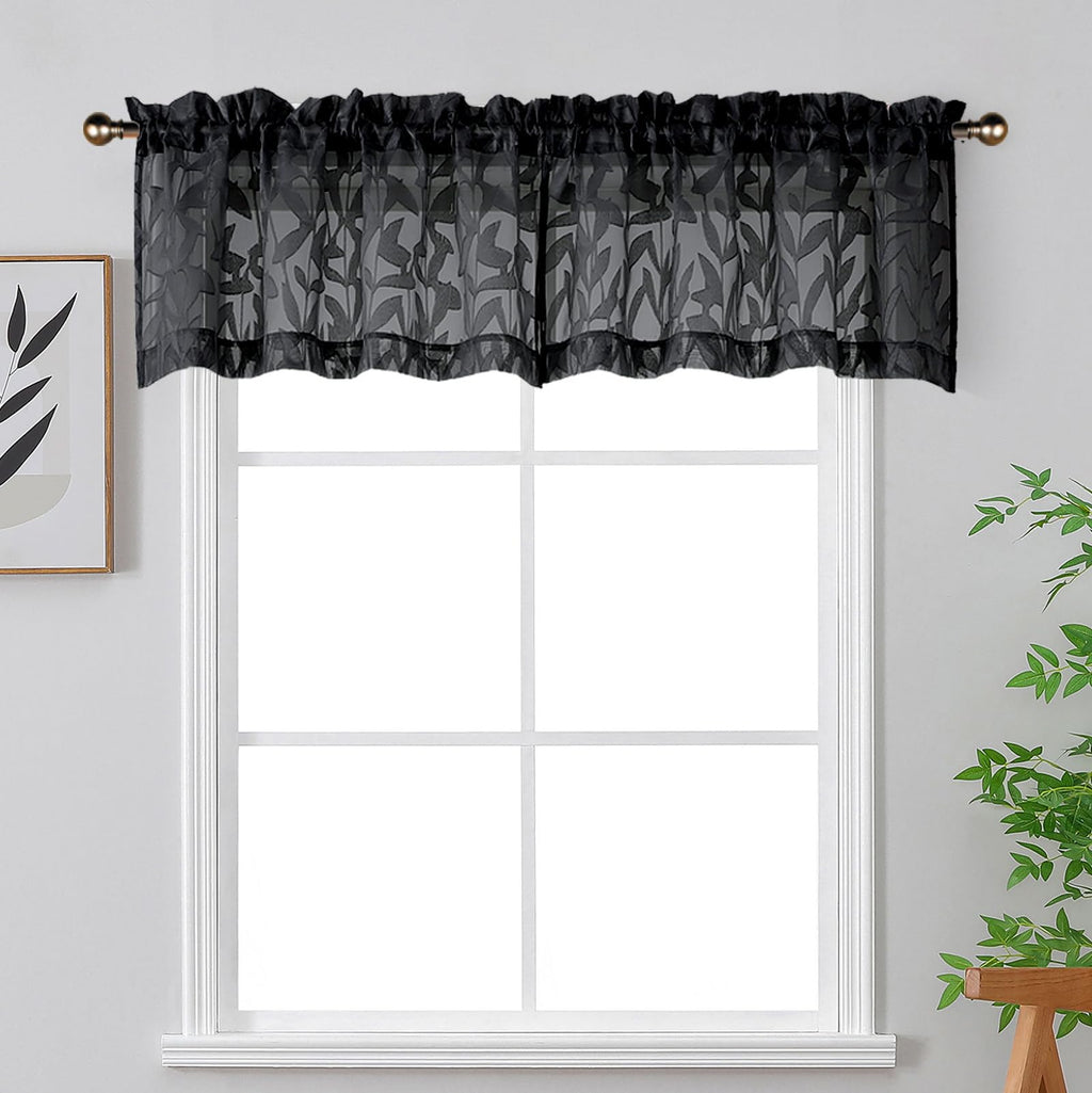 OWENIE Leyna 2 Panels Sage Green Sheer Curtains 63 Inch Length for Bedroom, Soft Lightweight Jacquard Clip Window Curtain for Living Room, Double Rod Pockets Textured Drapes, Each 40Wx63L Inches