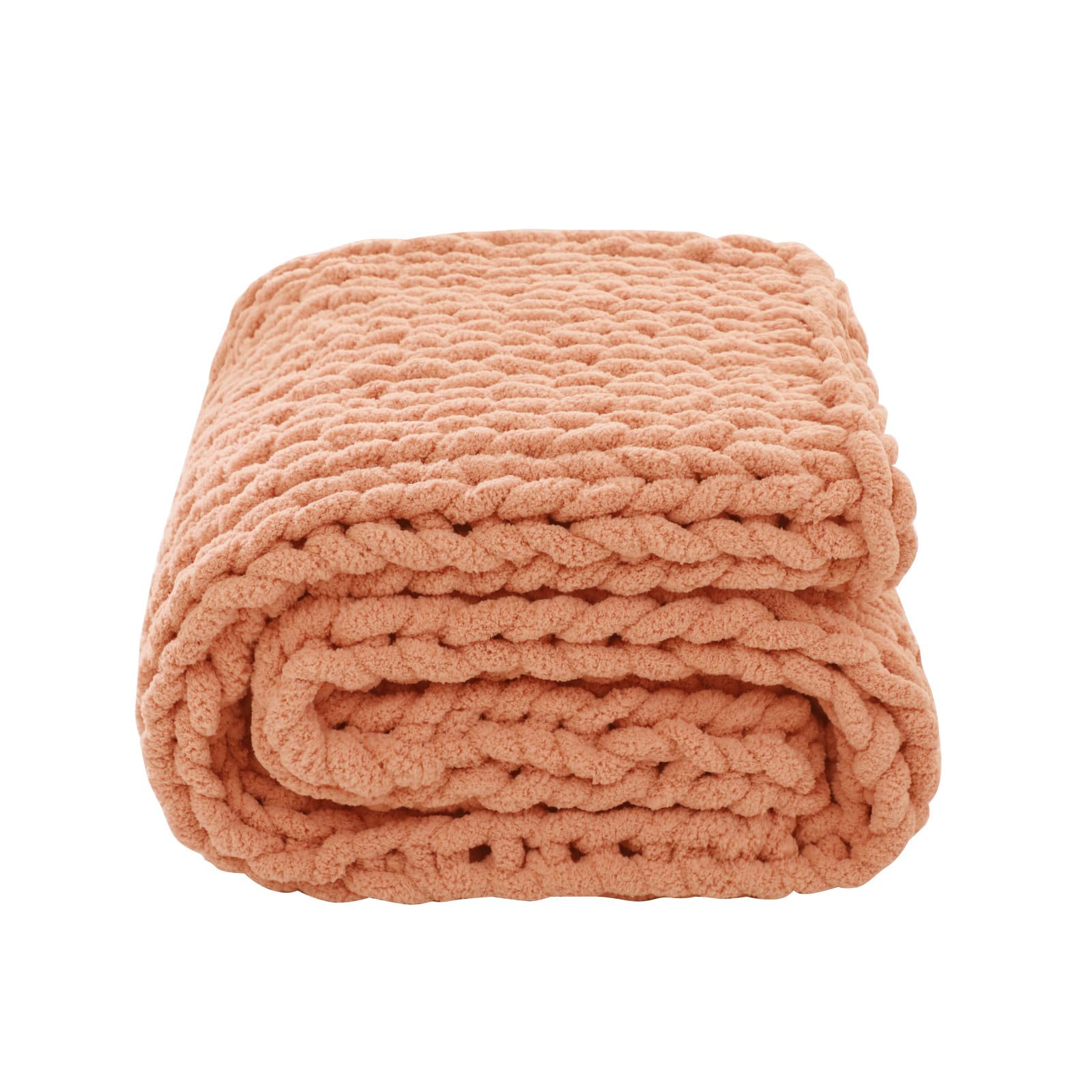 WESHIONGOO Chunky Knit Blanket Throw 40"*40" Knitted Throw Blankets for Couch Bed Fluffy Soft Blanket with Jumbo Chenille Yarn Thick 100% Handmade(Black)