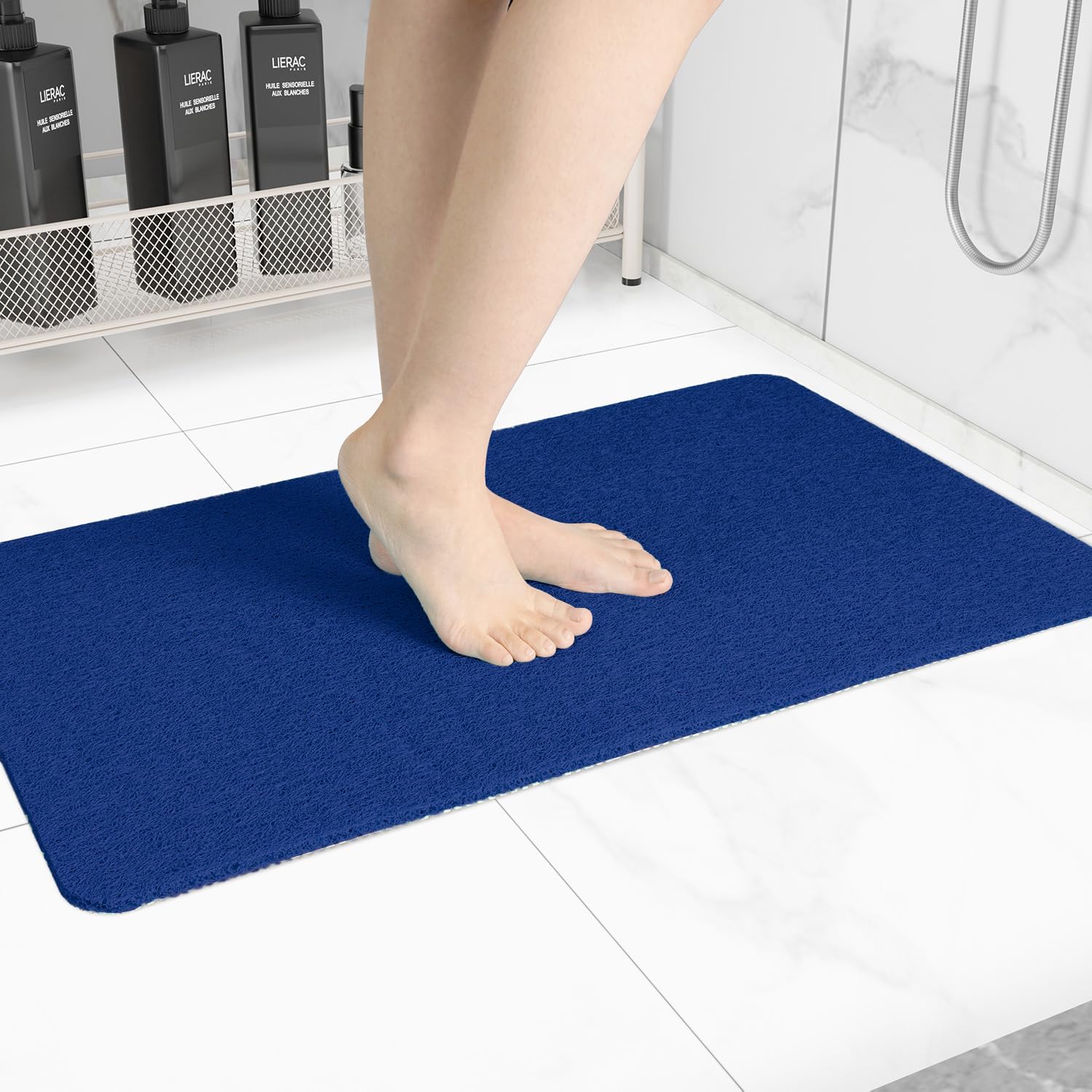 Hargiis Non Slip Bathtub Mat, Foot Scrubber Anti Slip Fast Drying Shower Mat for Tub, Floor,Bathroom, Home, Kitchen, Hotel, Beige, 24x16 Inches