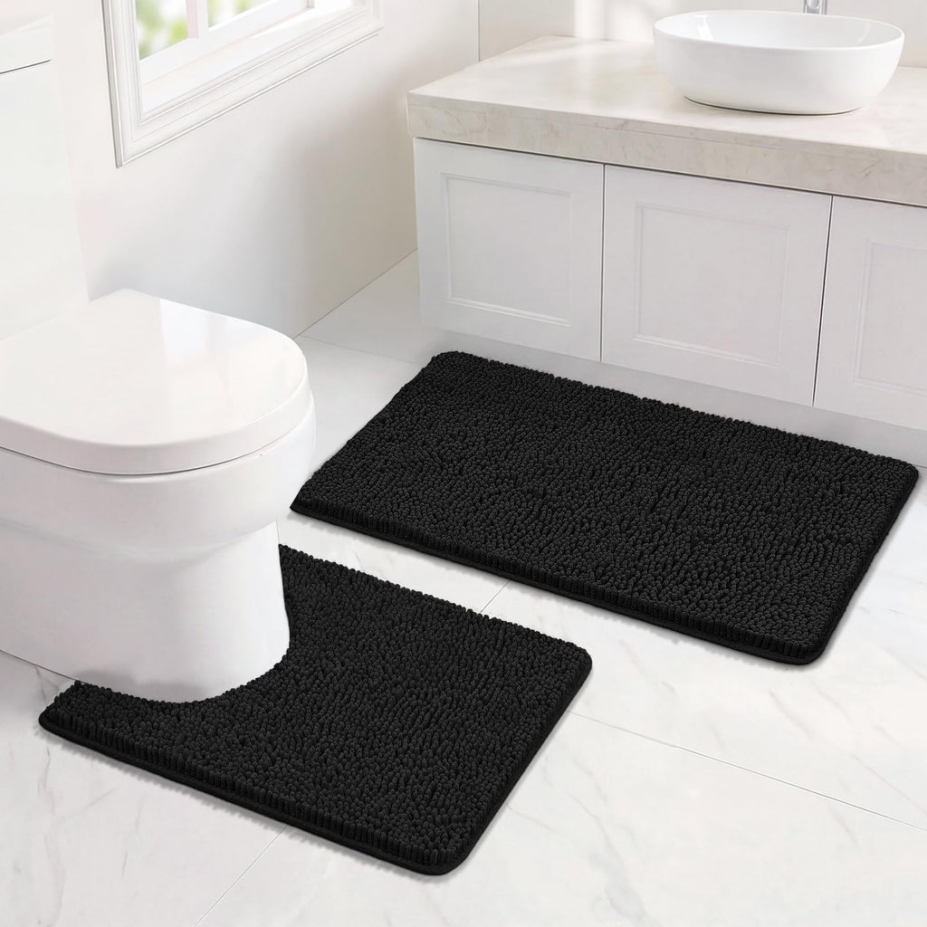 Bcoimo Bathroom Rugs 24x17, Bath Mats for Bathroom Non Slip with Rubber Backing,High Absorbent Microfiber Bath Rugs Quick Drying, Machine Washable, Durable Decor