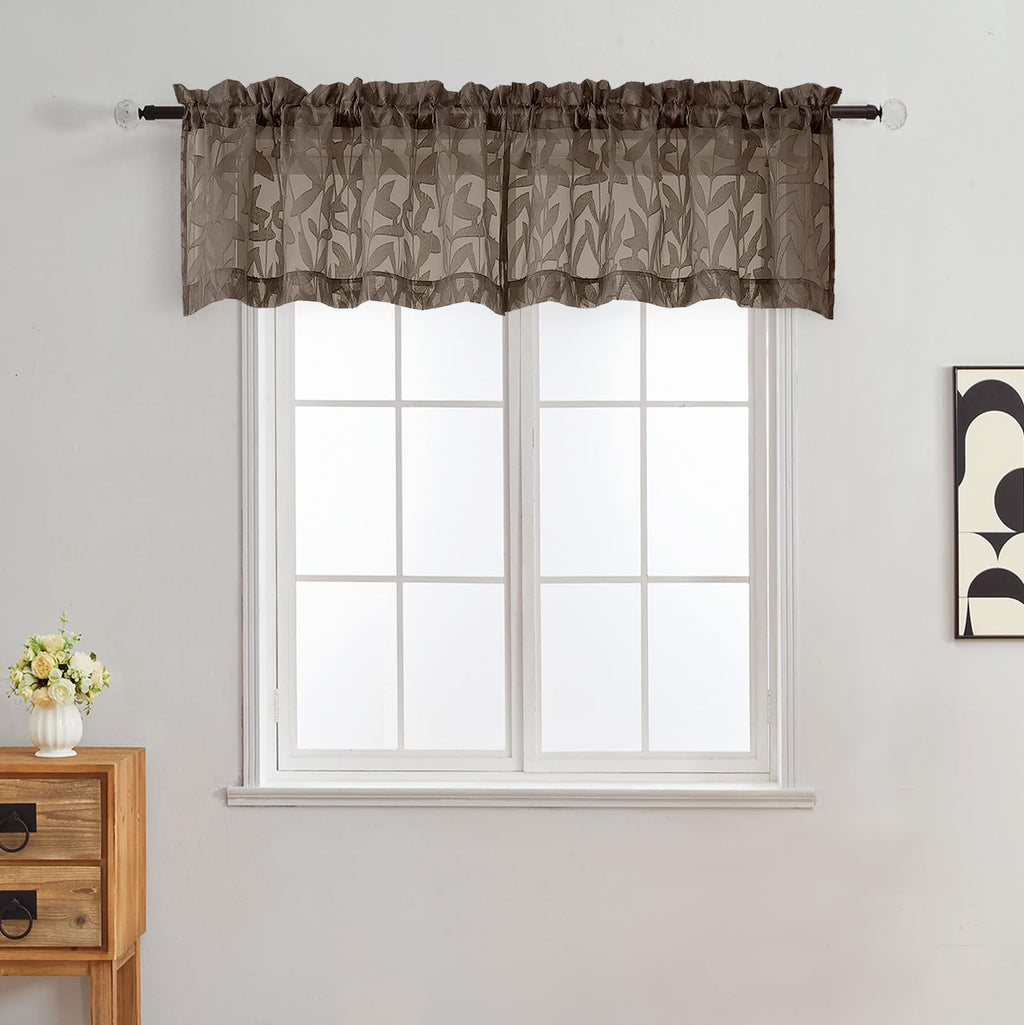 Gwine Sage Green Curtains 84 Inches Long 2 Panels Set, Light Filtering Soft Lightweight Sheer Curtains, Leaf Clip Jacquard Textured Curtain for Bedroom Living Room, 42Wx84L Inches, 2PCS