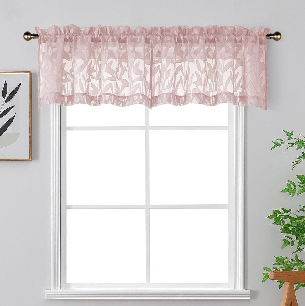 OWENIE Leyna 2 Panels Sage Green Sheer Curtains 63 Inch Length for Bedroom, Soft Lightweight Jacquard Clip Window Curtain for Living Room, Double Rod Pockets Textured Drapes, Each 40Wx63L Inches