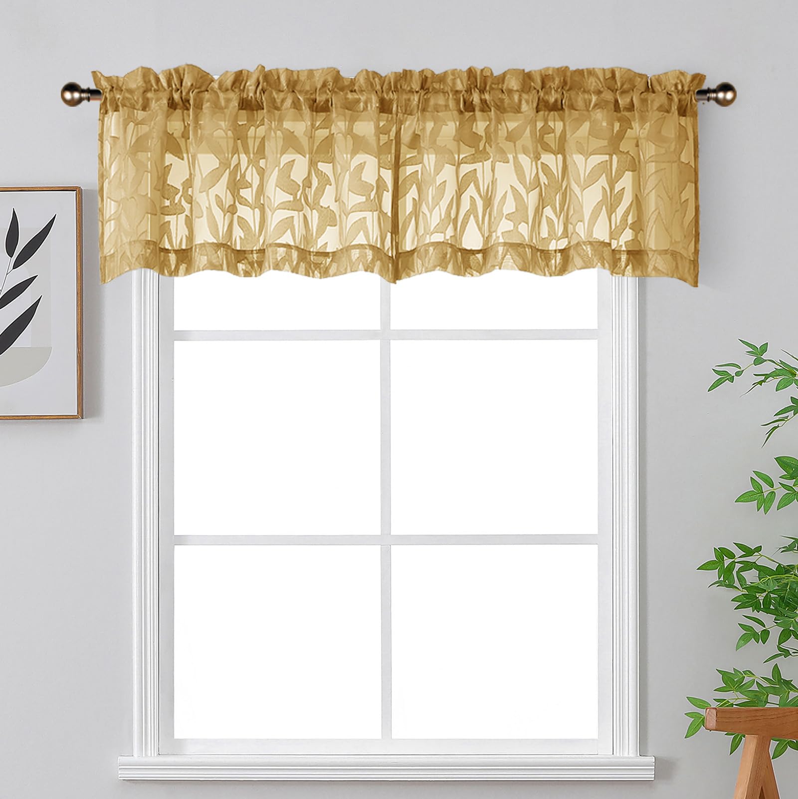 OWENIE Leyna 2 Panels Sage Green Sheer Curtains 63 Inch Length for Bedroom, Soft Lightweight Jacquard Clip Window Curtain for Living Room, Double Rod Pockets Textured Drapes, Each 40Wx63L Inches