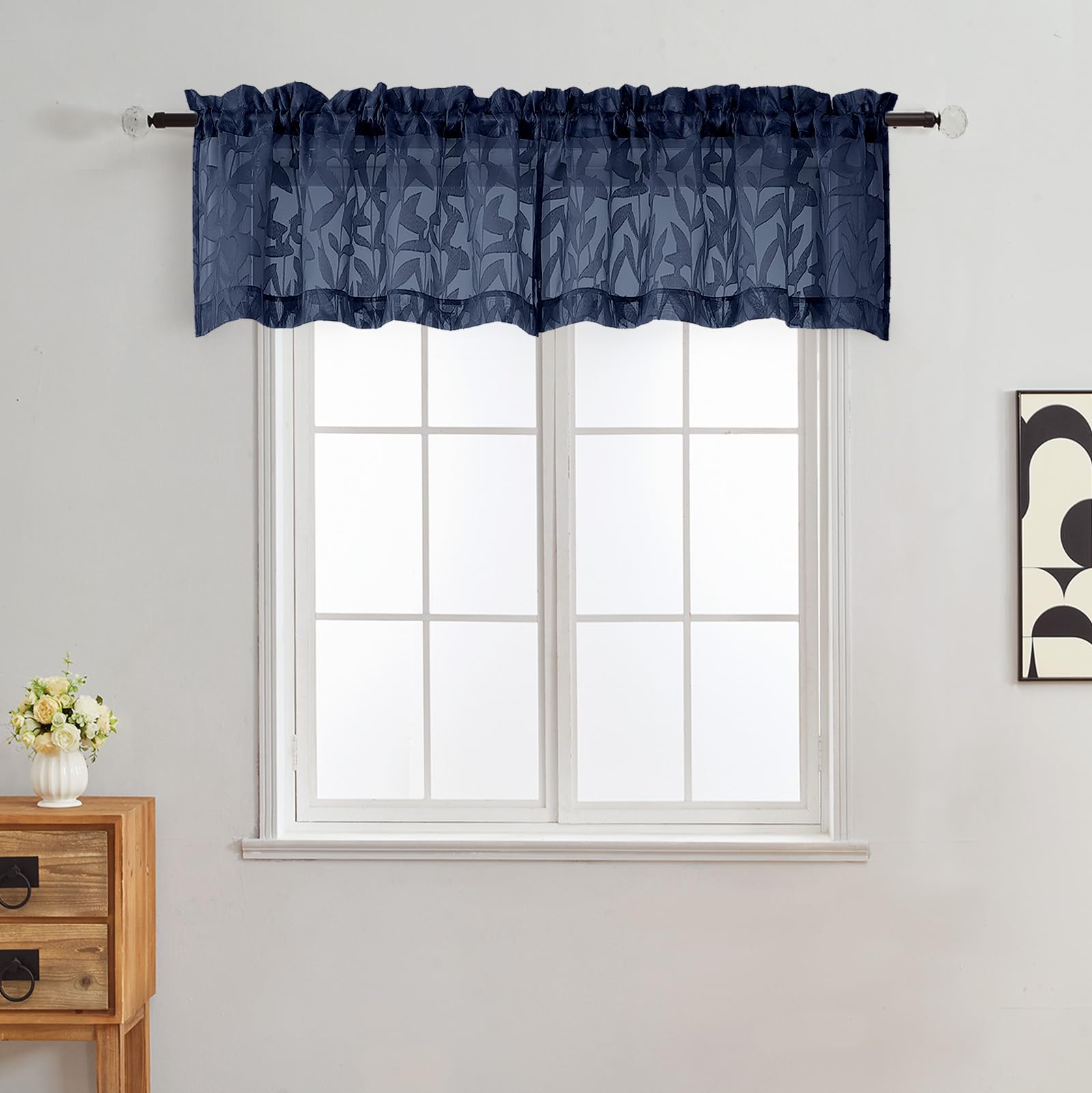 Gwine Sage Green Curtains 84 Inches Long 2 Panels Set, Light Filtering Soft Lightweight Sheer Curtains, Leaf Clip Jacquard Textured Curtain for Bedroom Living Room, 42Wx84L Inches, 2PCS