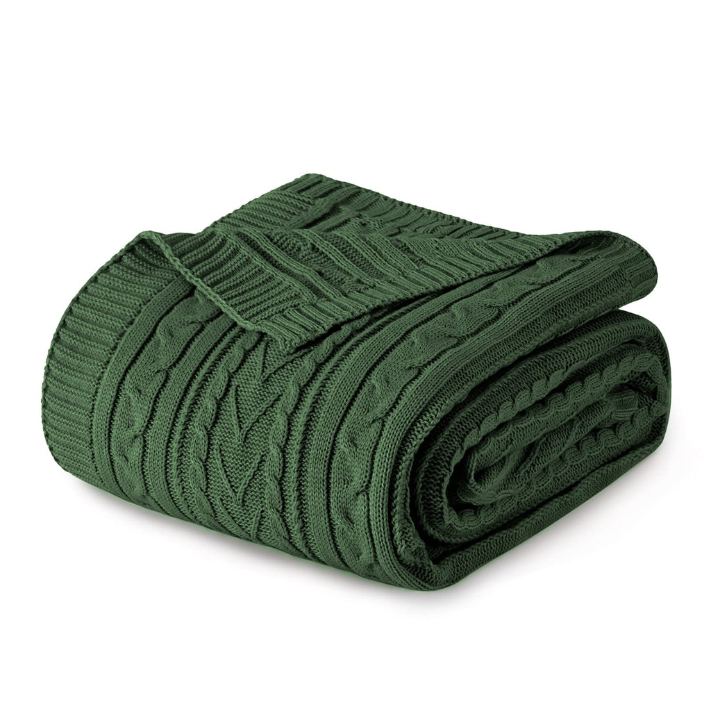 Aormenzy Navy Blue Cable Knit Throw Blanket Queen Size for Bed Couch Sofa, Super Soft Cozy Knitted Blanket 90" x 90" Bed Blankets Full Size