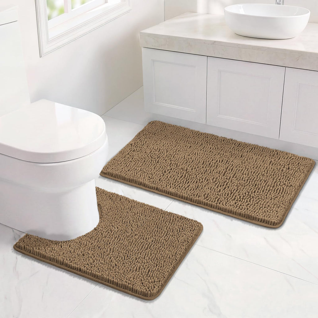 Bcoimo Bathroom Rugs 24x17, Bath Mats for Bathroom Non Slip with Rubber Backing,High Absorbent Microfiber Bath Rugs Quick Drying, Machine Washable, Durable Decor