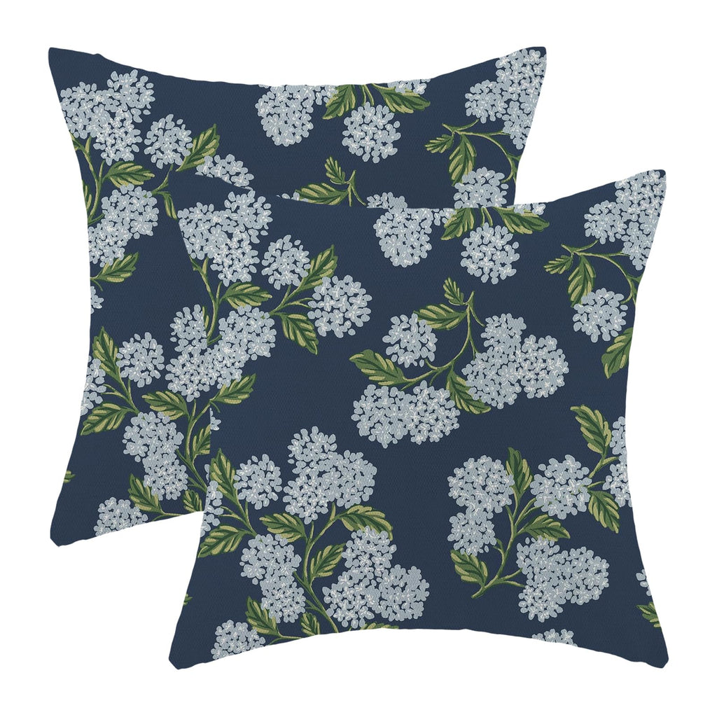 AEIOAE Spring Pillow Covers 18x18 Inch Set of 2,Sage Green Wild Flower Plant Throw Pillows Case,Seasonal Floral Outdoor Decorative Square Linen Farmhouse Decor Cushion Covers for Home Sofa Bed Couch