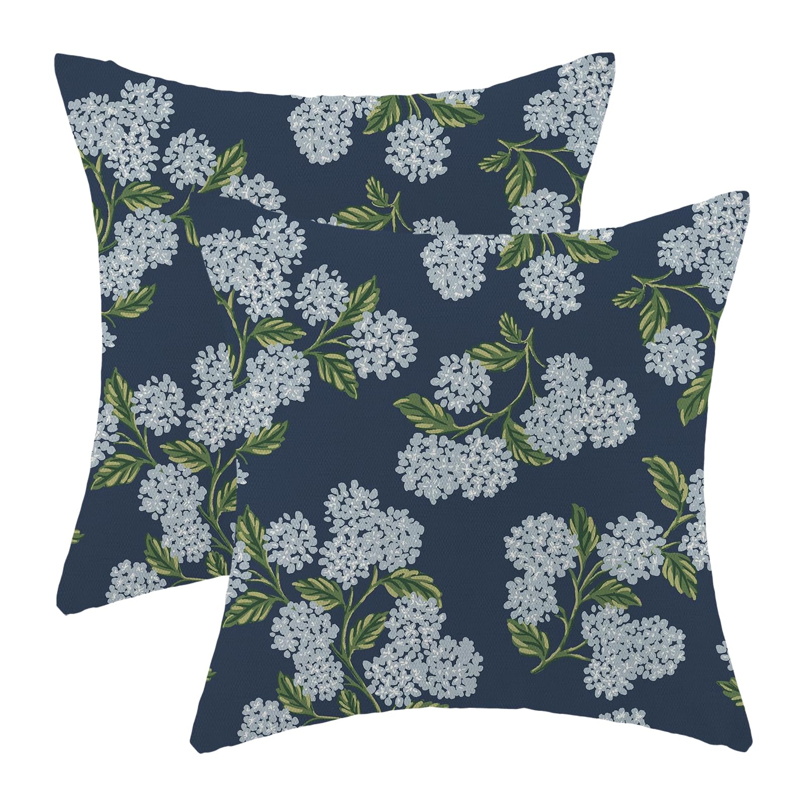 AEIOAE Spring Pillow Covers 18x18 Inch Set of 2,Sage Green Wild Flower Plant Throw Pillows Case,Seasonal Floral Outdoor Decorative Square Linen Farmhouse Decor Cushion Covers for Home Sofa Bed Couch