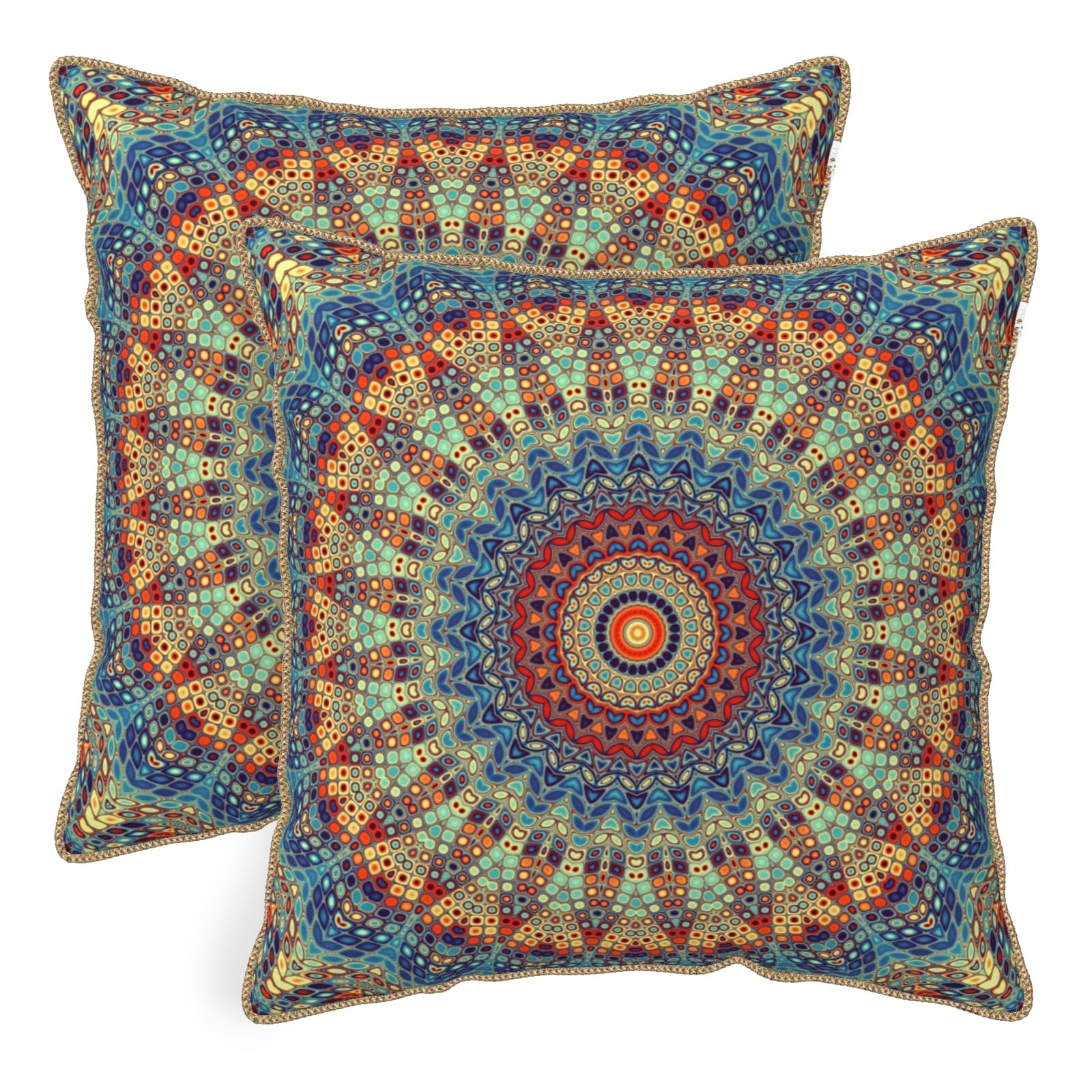 Vintage Floral Soft Velvet Throw Pillow Covers Set of 2 Burnt Orange Navy Flowers Plant Decorative Pillow Covers 18x18 Inch Art Botanical Pillow Case For Sofa Couch Outdoor Farmhouse Home Decor