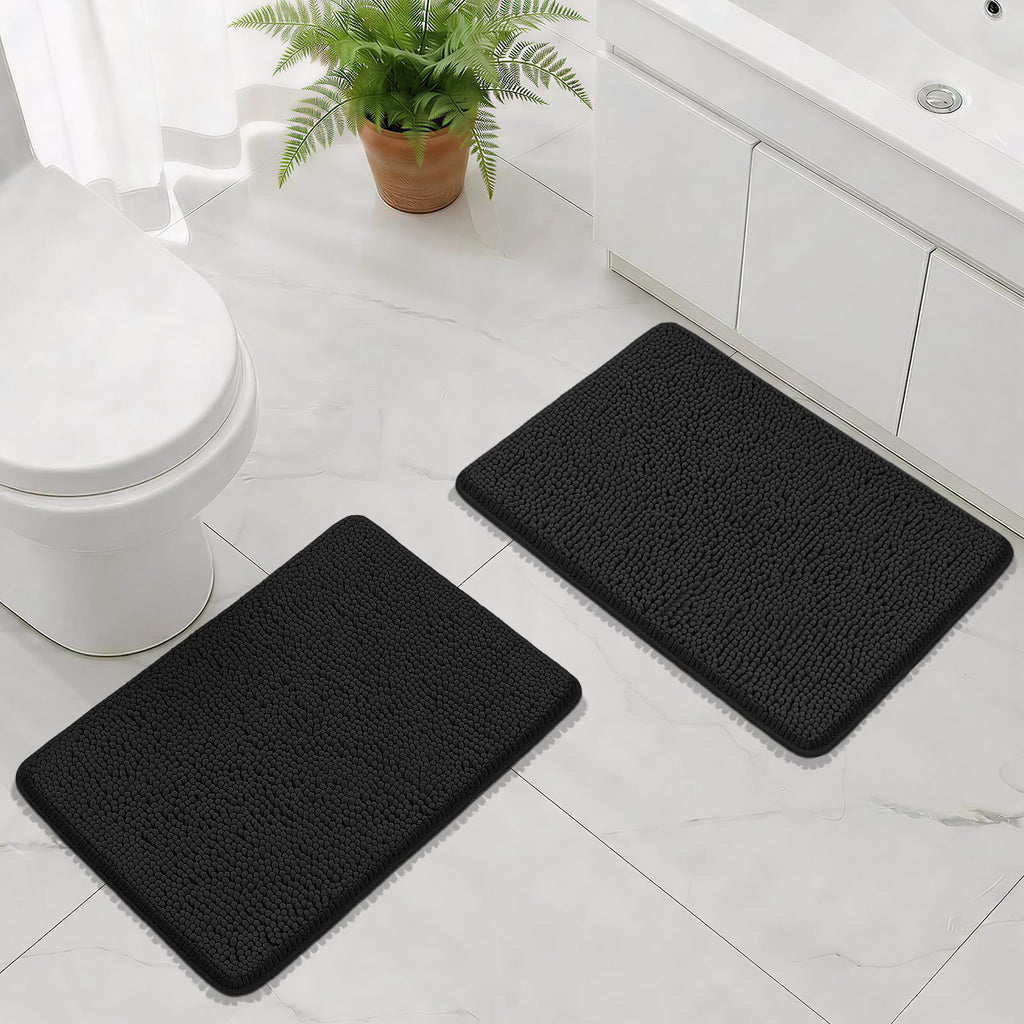 Bcoimo Bathroom Rugs 24x17, Bath Mats for Bathroom Non Slip with Rubber Backing,High Absorbent Microfiber Bath Rugs Quick Drying, Machine Washable, Durable Decor