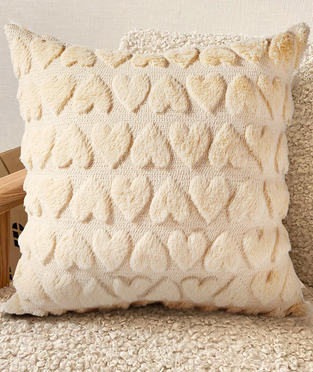 Embroidered Throw Pillow Cover - 18x18 Decorative Pillow Cover with Zipper Aesthetic Cute Design Boho Spring Summer Cozy Throw Pillowcase for Living Room Couch Sofa Bed, White Daisy