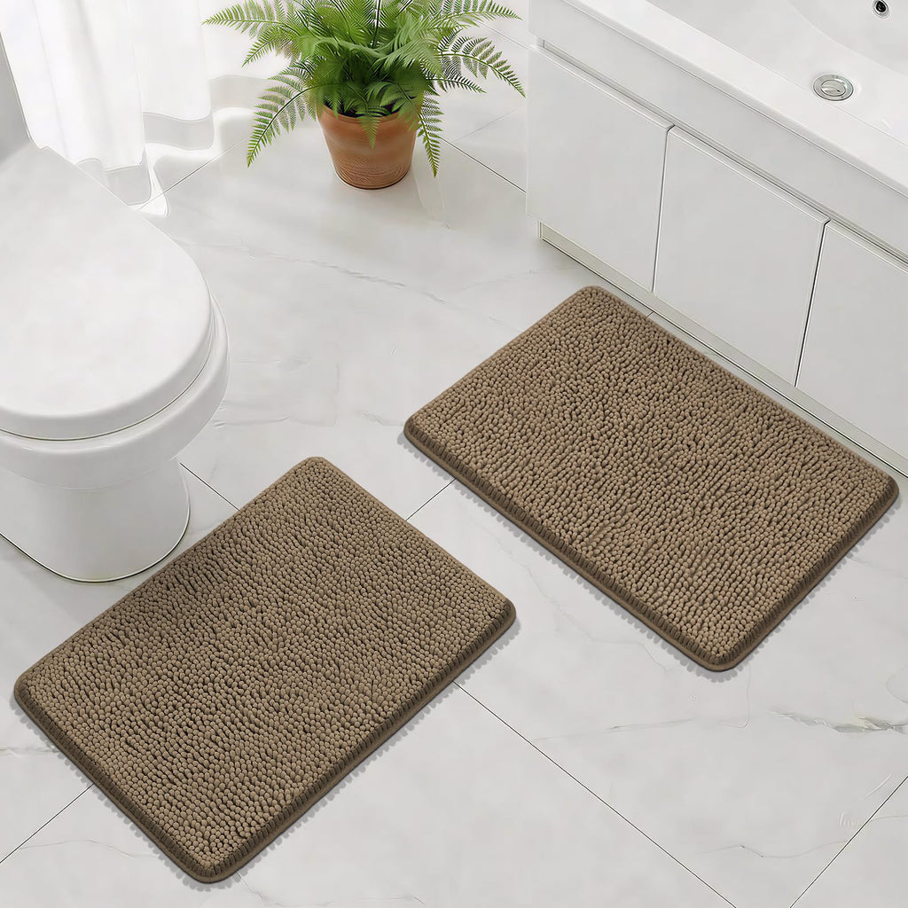 Bcoimo Bathroom Rugs 24x17, Bath Mats for Bathroom Non Slip with Rubber Backing,High Absorbent Microfiber Bath Rugs Quick Drying, Machine Washable, Durable Decor