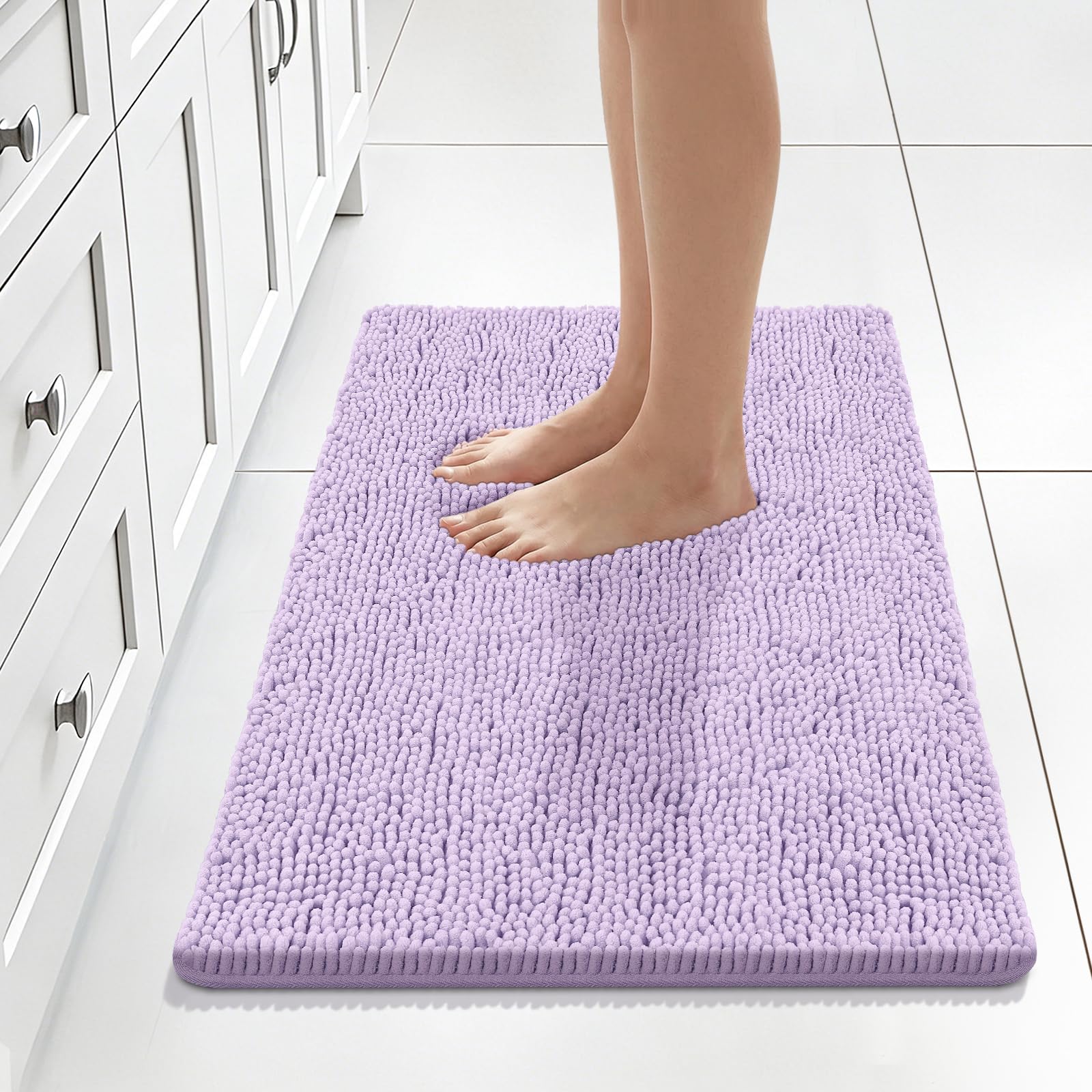 Bcoimo Bathroom Rugs 24x17, Bath Mats for Bathroom Non Slip with Rubber Backing,High Absorbent Microfiber Bath Rugs Quick Drying, Machine Washable, Durable Decor
