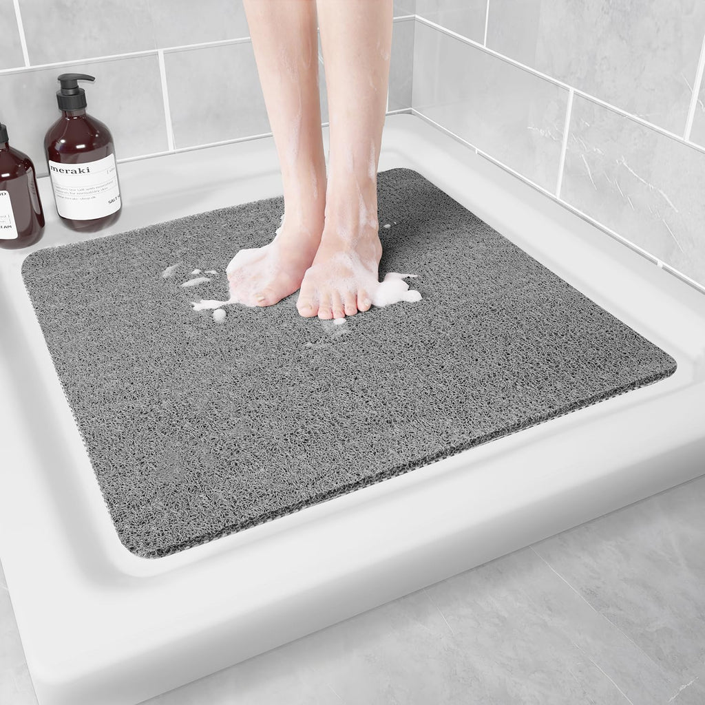 Hargiis Non Slip Bathtub Mat, Foot Scrubber Anti Slip Fast Drying Shower Mat for Tub, Floor,Bathroom, Home, Kitchen, Hotel, Beige, 24x16 Inches