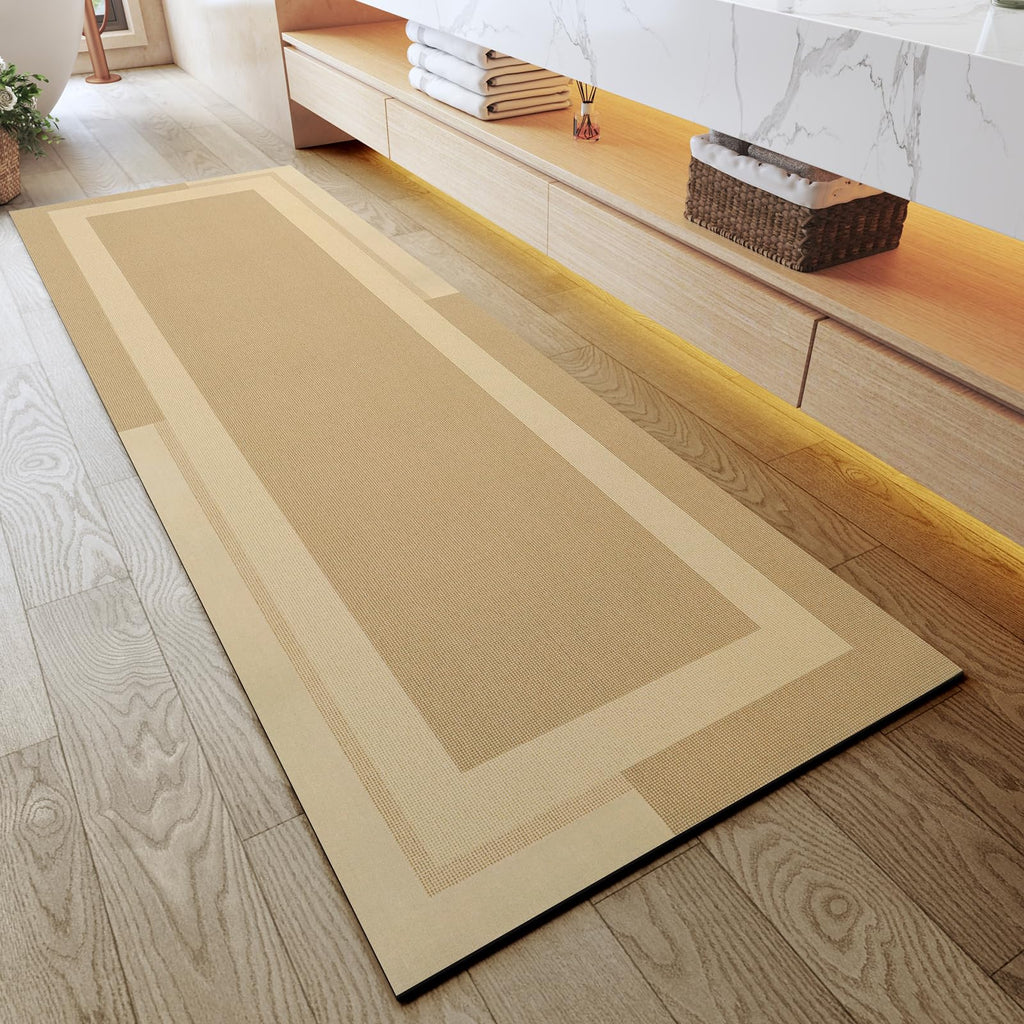 YDKGL Non Slip Bath Mat, Rubber Backing Ultra Thin Bathroom Rugs Fit Under Door Quick Dry Super Absorbent Washable Bath Rug Shower Mat for Bathroom Floor Bathtub Shower Sink, Easy Care Gray 16"x 24"