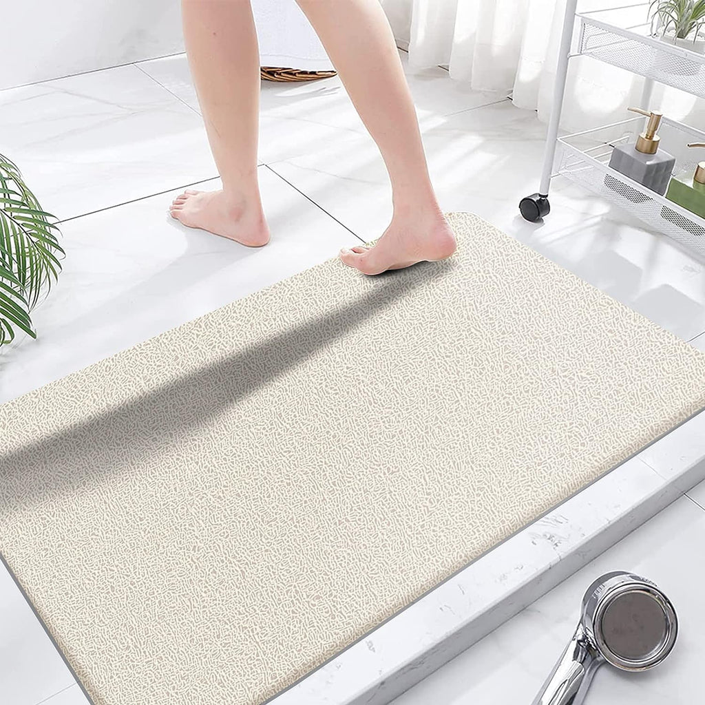 godehone Shower Mats Non Slip Without Suction Cups, PVC Loofah Bathroom Mats, Loofah Mats for Shower and Bathroom, Quick Drying, 15.7× 36 Inch, Grey