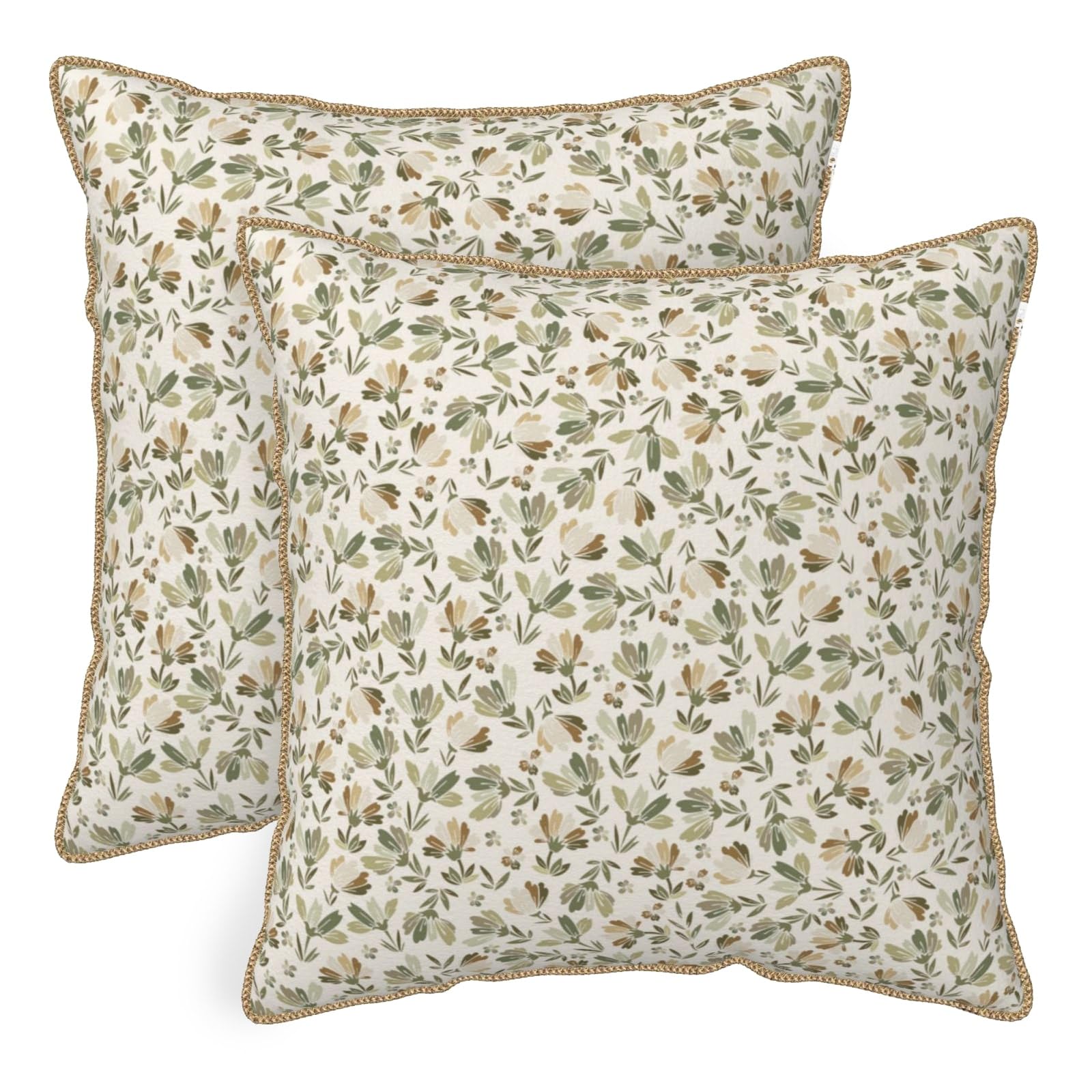 Vintage Floral Soft Velvet Throw Pillow Covers Set of 2 Burnt Orange Navy Flowers Plant Decorative Pillow Covers 18x18 Inch Art Botanical Pillow Case For Sofa Couch Outdoor Farmhouse Home Decor