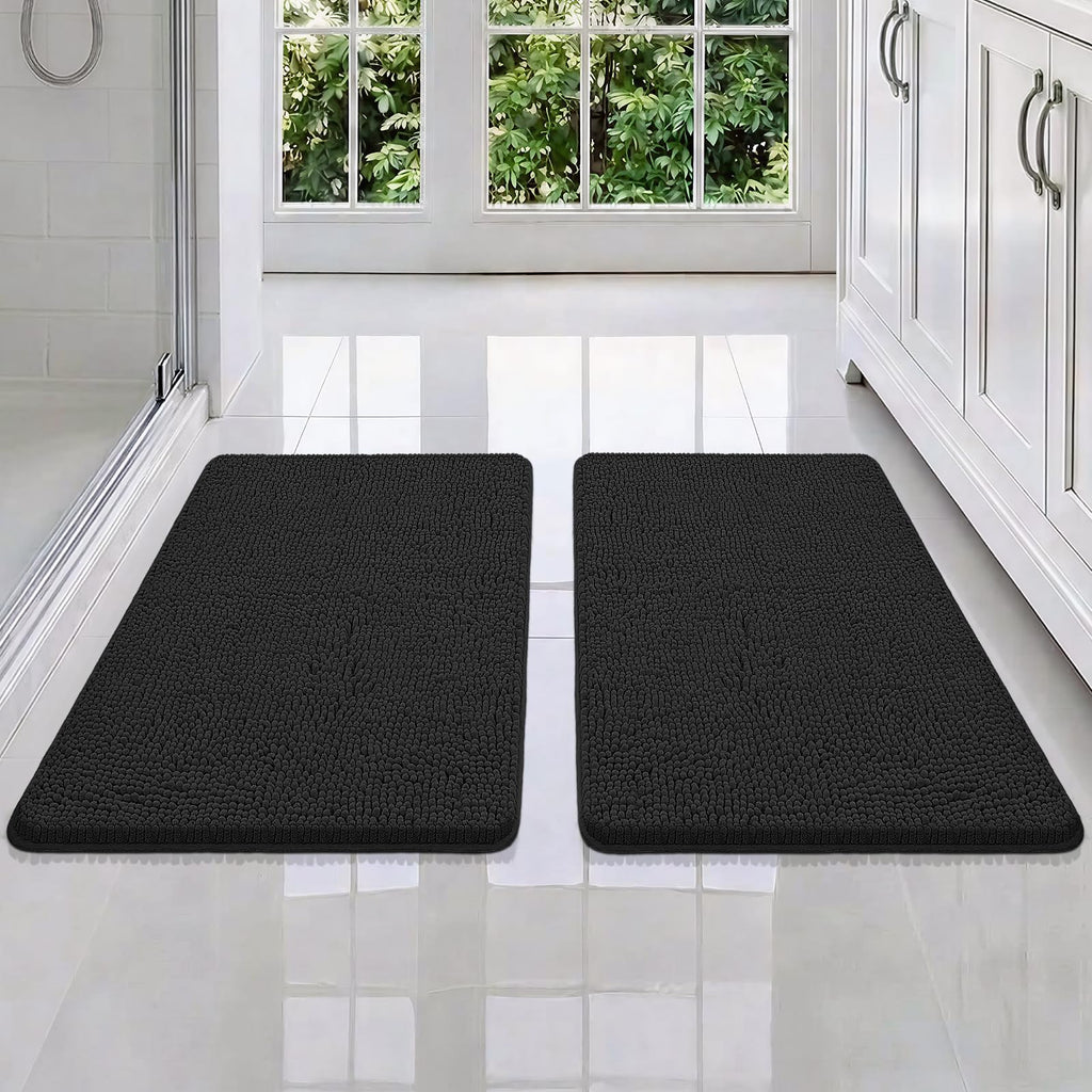 Bcoimo Bathroom Rugs 24x17, Bath Mats for Bathroom Non Slip with Rubber Backing,High Absorbent Microfiber Bath Rugs Quick Drying, Machine Washable, Durable Decor