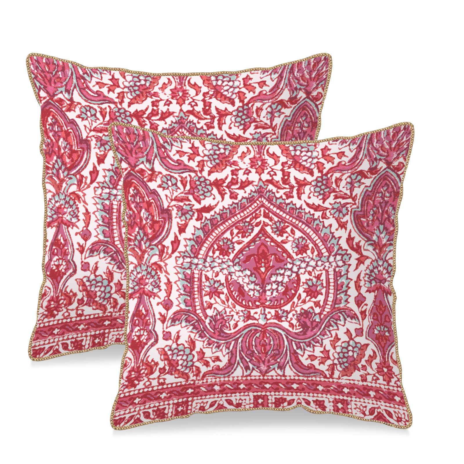 Vintage Floral Soft Velvet Throw Pillow Covers Set of 2 Burnt Orange Navy Flowers Plant Decorative Pillow Covers 18x18 Inch Art Botanical Pillow Case For Sofa Couch Outdoor Farmhouse Home Decor
