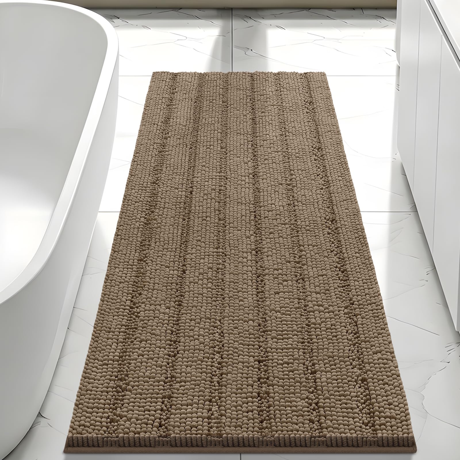 Bcoimo Bathroom Rugs 24x17, Bath Mats for Bathroom Non Slip with Rubber Backing,High Absorbent Microfiber Bath Rugs Quick Drying, Machine Washable, Durable Decor
