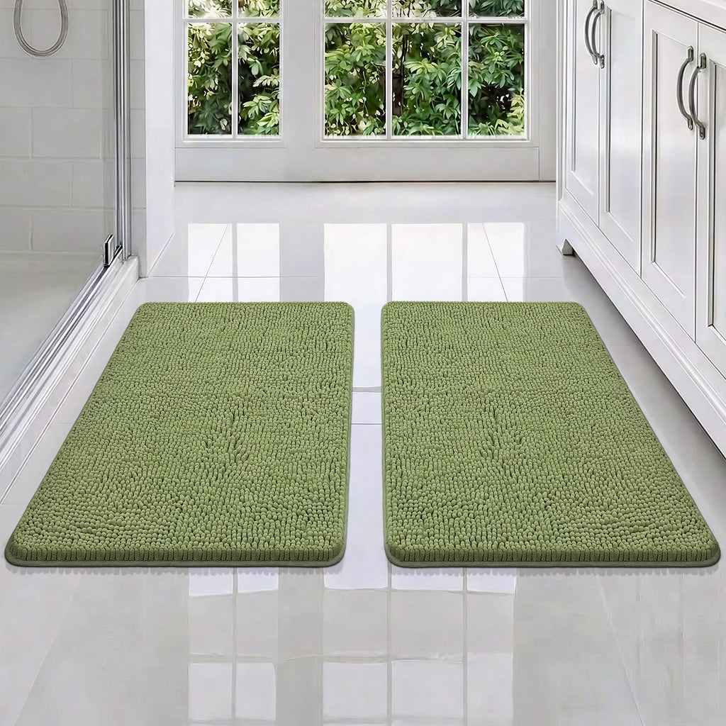 Bcoimo Bathroom Rugs 24x17, Bath Mats for Bathroom Non Slip with Rubber Backing,High Absorbent Microfiber Bath Rugs Quick Drying, Machine Washable, Durable Decor
