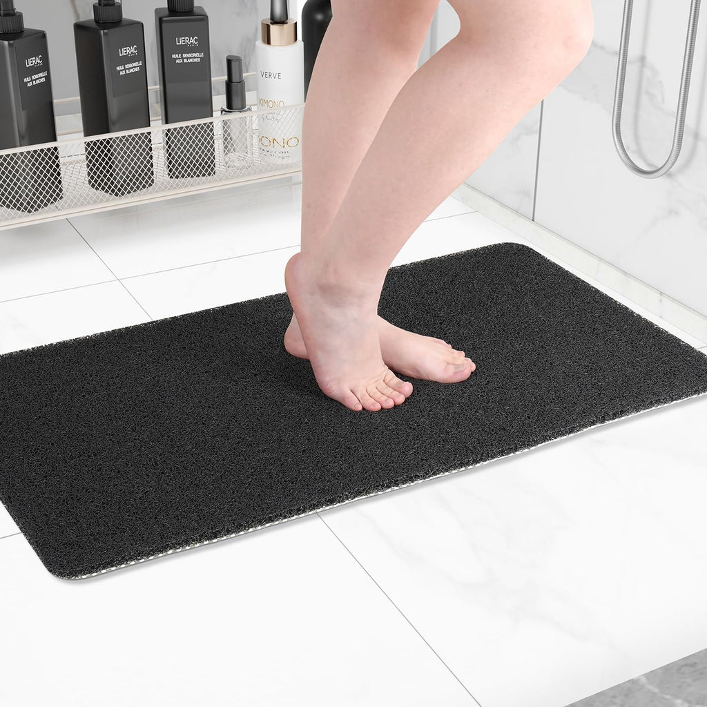 Hargiis Non Slip Bathtub Mat, Foot Scrubber Anti Slip Fast Drying Shower Mat for Tub, Floor,Bathroom, Home, Kitchen, Hotel, Beige, 24x16 Inches