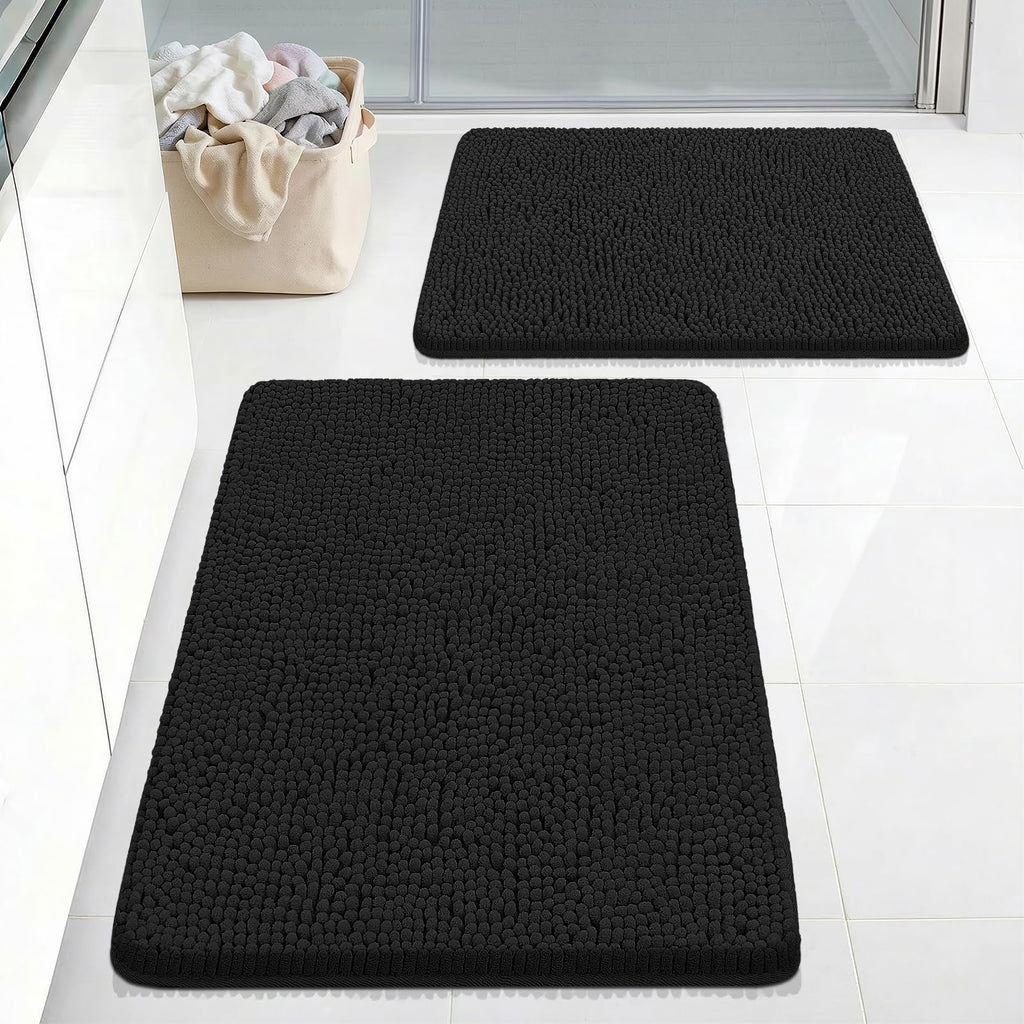 Bcoimo Bathroom Rugs 24x17, Bath Mats for Bathroom Non Slip with Rubber Backing,High Absorbent Microfiber Bath Rugs Quick Drying, Machine Washable, Durable Decor