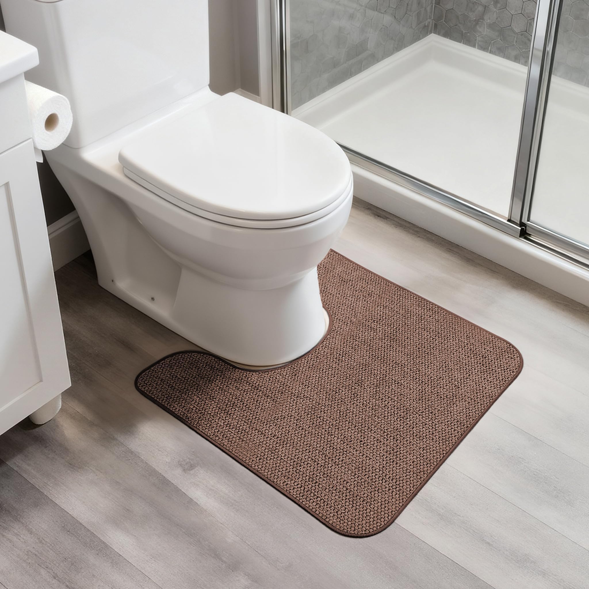 Bath Mat,Ultra Thin Bathroom Rugs,Rubber Bath Mats for Bathroom,No Slip Bath Rugs,Quick Dry,Machine Washable,Low Pile,Absorbent,Shower Outside,Sink,Home Decor Accessories.Grey,1'5"x2'3"(17x27Inch)