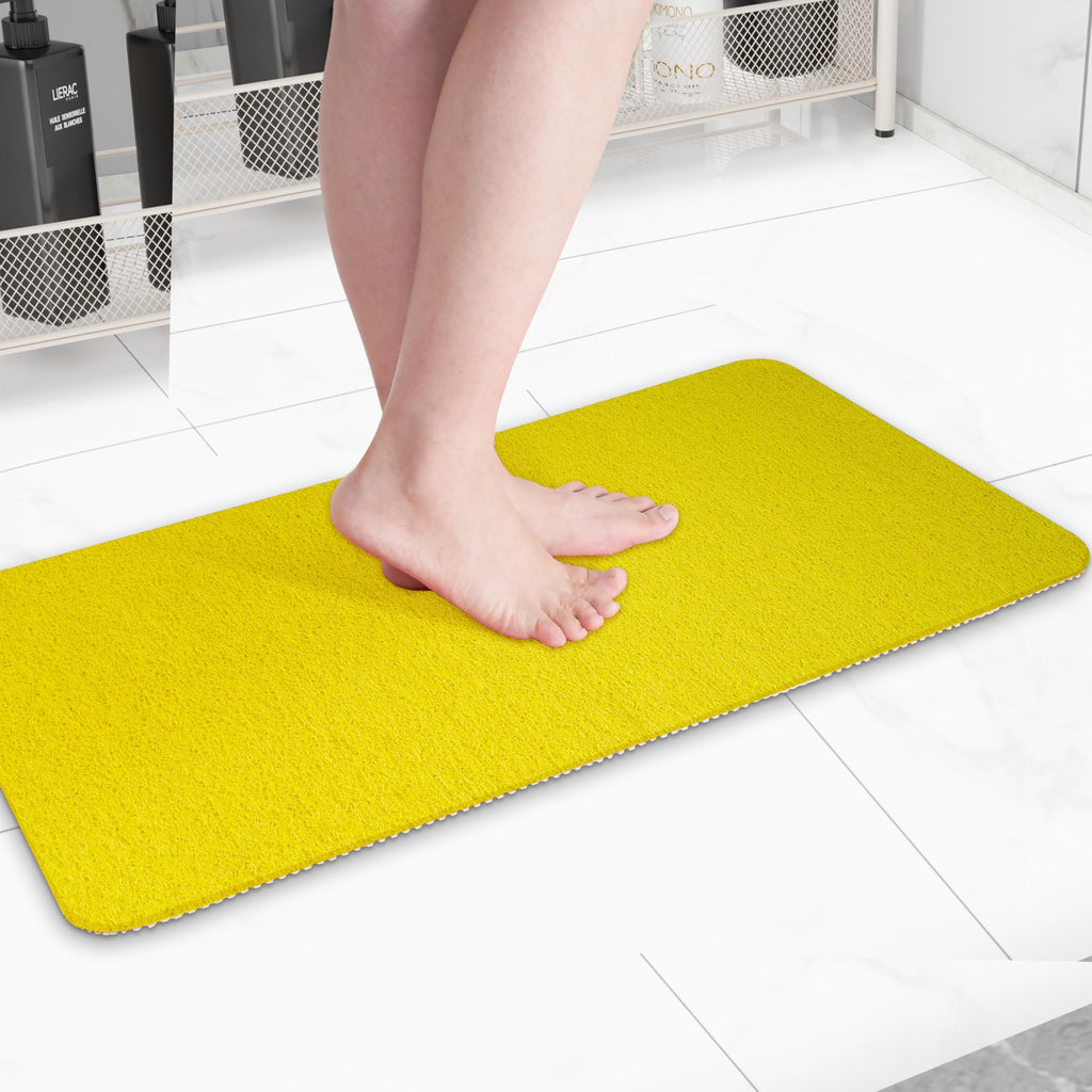 Hargiis Non Slip Bathtub Mat, Foot Scrubber Anti Slip Fast Drying Shower Mat for Tub, Floor,Bathroom, Home, Kitchen, Hotel, Beige, 24x16 Inches
