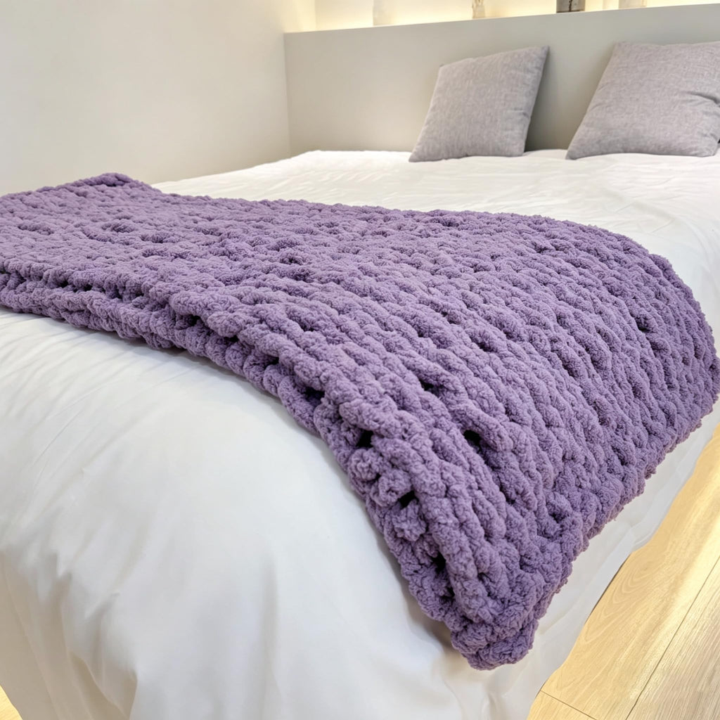 Chunky Knit Blanket Throw 40"×40", Hand Knitted Warm Chenille Throw Blanket, Home Decor Soft Thick Yarn Cable Knit Blanket, Soft Breathable Fleece Banket Christmas for Couch Bed Sofa Best Gift (Gray)