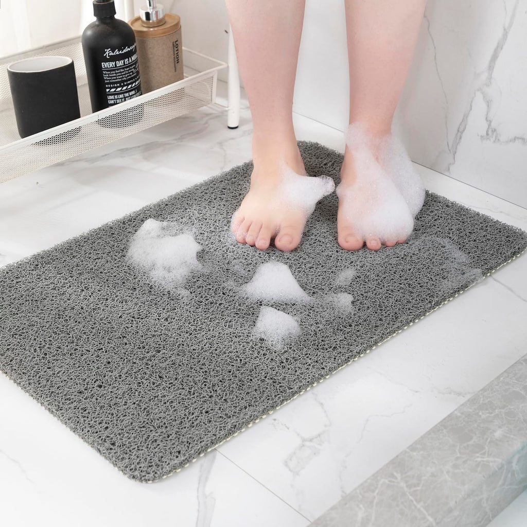 Hargiis Non Slip Bathtub Mat, Foot Scrubber Anti Slip Fast Drying Shower Mat for Tub, Floor,Bathroom, Home, Kitchen, Hotel, Beige, 24x16 Inches