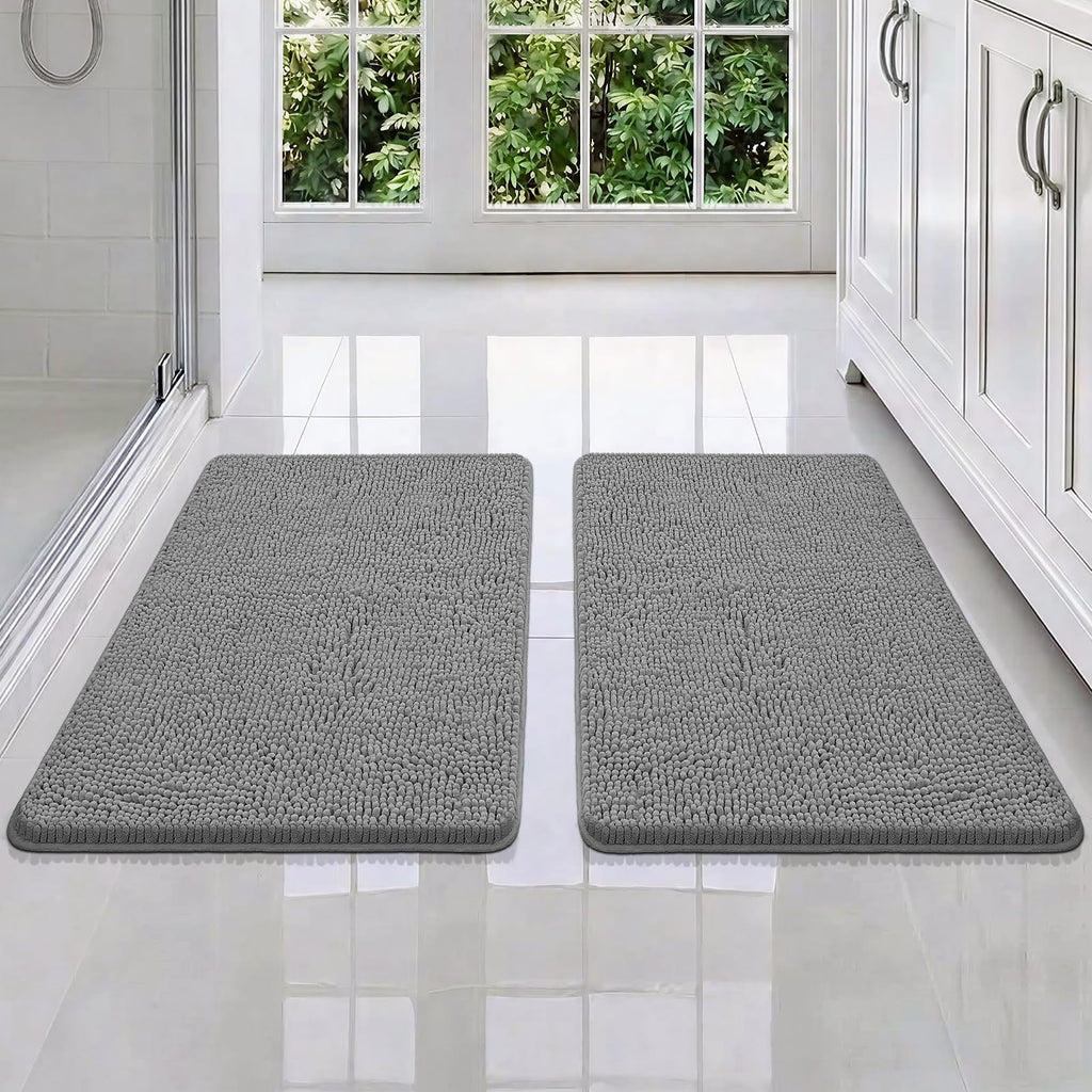 Bcoimo Bathroom Rugs 24x17, Bath Mats for Bathroom Non Slip with Rubber Backing,High Absorbent Microfiber Bath Rugs Quick Drying, Machine Washable, Durable Decor