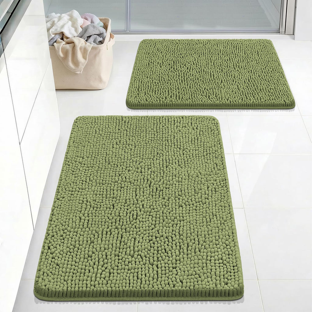 Bcoimo Bathroom Rugs 24x17, Bath Mats for Bathroom Non Slip with Rubber Backing,High Absorbent Microfiber Bath Rugs Quick Drying, Machine Washable, Durable Decor