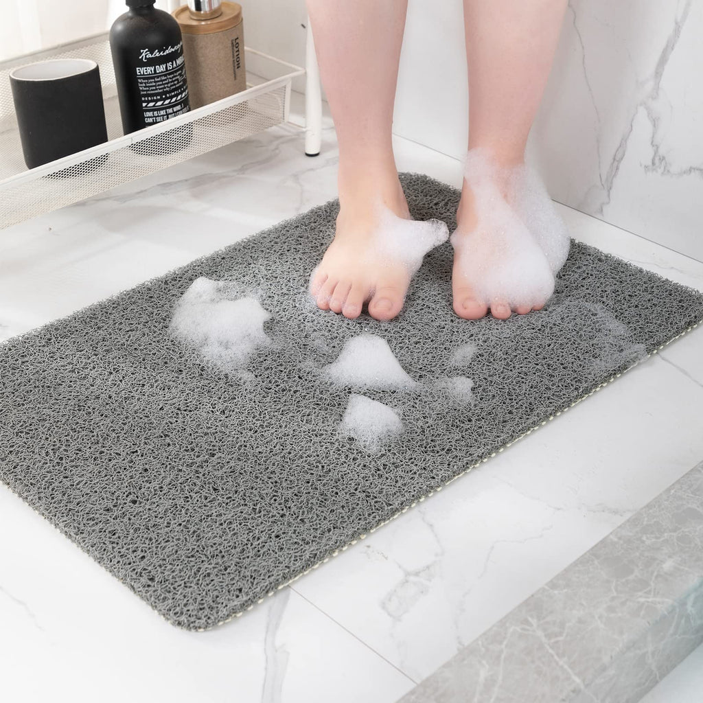 Hargiis Non Slip Bathtub Mat, Foot Scrubber Anti Slip Fast Drying Shower Mat for Tub, Floor,Bathroom, Home, Kitchen, Hotel, Beige, 24x16 Inches