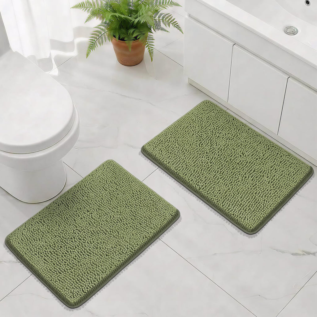 Bcoimo Bathroom Rugs 24x17, Bath Mats for Bathroom Non Slip with Rubber Backing,High Absorbent Microfiber Bath Rugs Quick Drying, Machine Washable, Durable Decor