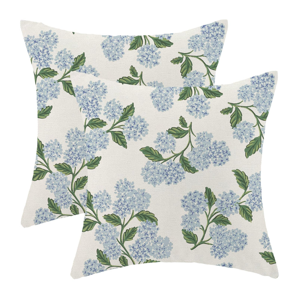 AEIOAE Spring Pillow Covers 18x18 Inch Set of 2,Sage Green Wild Flower Plant Throw Pillows Case,Seasonal Floral Outdoor Decorative Square Linen Farmhouse Decor Cushion Covers for Home Sofa Bed Couch