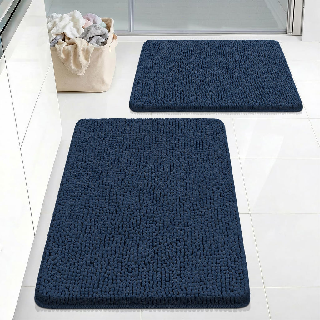 Bcoimo Bathroom Rugs 24x17, Bath Mats for Bathroom Non Slip with Rubber Backing,High Absorbent Microfiber Bath Rugs Quick Drying, Machine Washable, Durable Decor