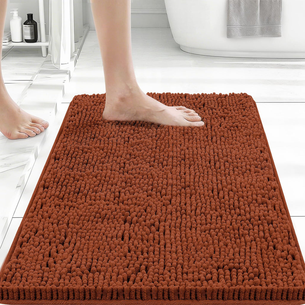 Bcoimo Bathroom Rugs 24x17, Bath Mats for Bathroom Non Slip with Rubber Backing,High Absorbent Microfiber Bath Rugs Quick Drying, Machine Washable, Durable Decor