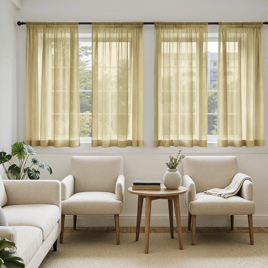 MIULEE White Sheer Curtains 84 Inches Long, 4 Panels Set, Light Filtering Rod Pocket Voile Drapes for Living Room and Bedroom, Airy Soft Fabric Window Treatments, 42 x 84 Inches
