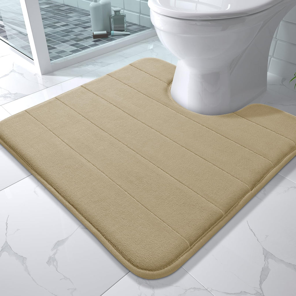 Yimobra Memory Foam Bath Mat, Super Soft Absorbent Bathroom Rug Non Slip, Quick Dry, Machine Washable Floor Carpet for Tub Shower, Home Decor Accessories, 24x17, Grey