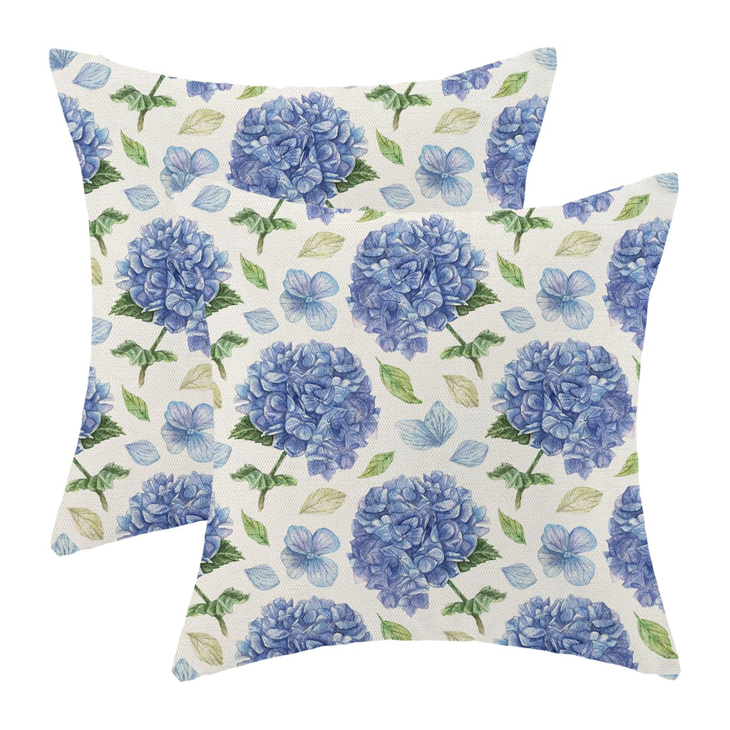 AEIOAE Spring Pillow Covers 18x18 Inch Set of 2,Sage Green Wild Flower Plant Throw Pillows Case,Seasonal Floral Outdoor Decorative Square Linen Farmhouse Decor Cushion Covers for Home Sofa Bed Couch